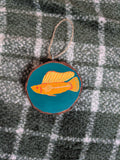Sailfin Molly - Hand painted small hanging wooden decoration