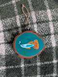 Common Guppy - Hand painted small hanging wooden decoration